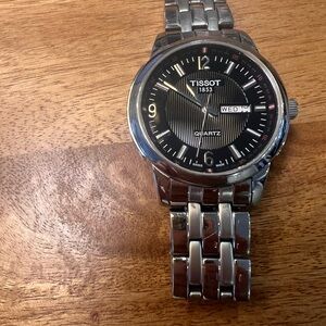 Tissot Silver and Black Stainless Steel Watch - Replica
